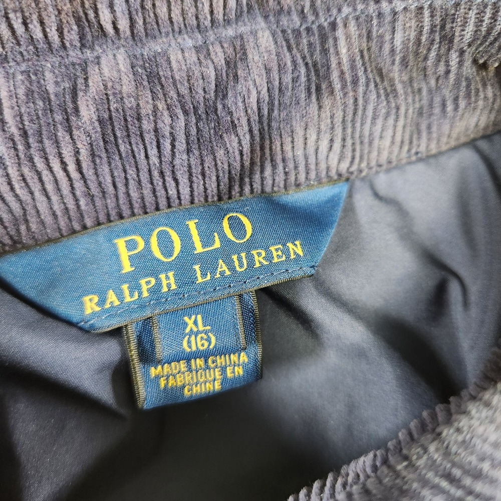 Polo Ralph Lauren Jacket Youth XL 16 Quilted Chore Coat Puffer Corduroy Collar - Picture 3 of 9